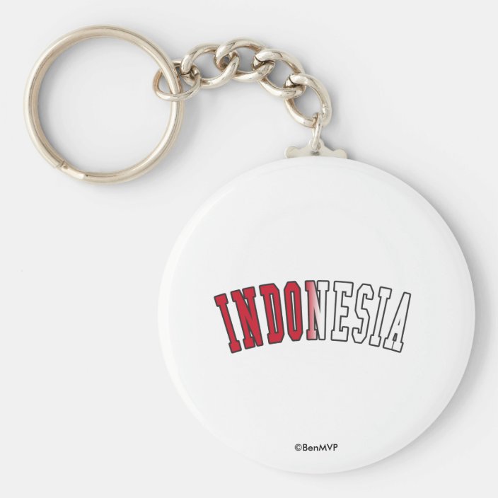 Indonesia in National Flag Colors Keychain