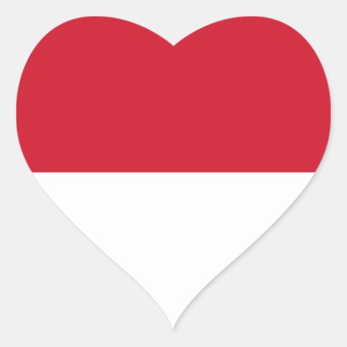 Indonesia  Indonesian Flag Heart Sticker