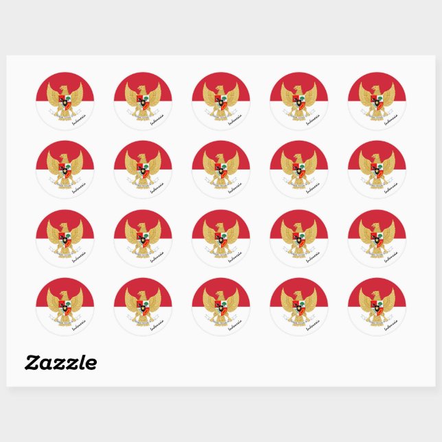 Indonesia & Indonesian flag patriots / sports Classic Round Sticker (Sheet)