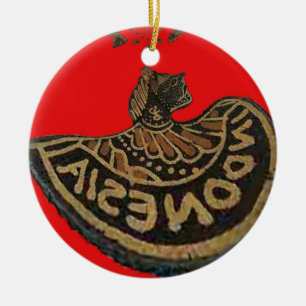 Indonesia Javanese Shadow Puppet Cultural Art Ceramic Ornament