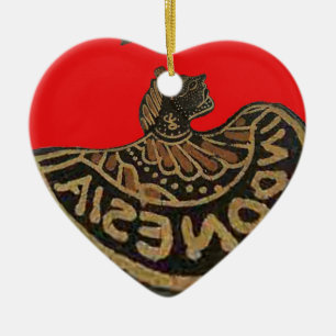 Indonesia Javanese Shadow Puppet Cultural Art Ceramic Ornament