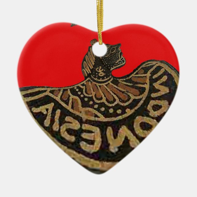 Indonesia Javanese Shadow Puppet Cultural Art Ceramic Ornament (Front)