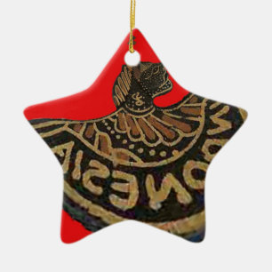 Indonesia Javanese Shadow Puppet Cultural Art Ceramic Ornament