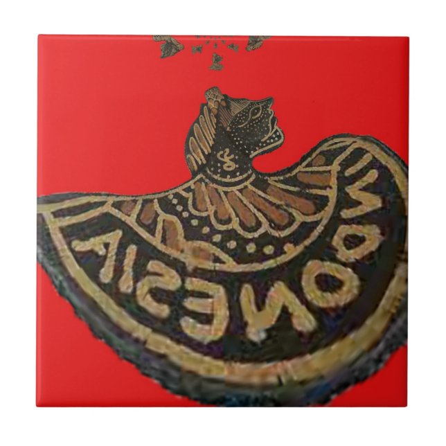 Indonesia Javanese Shadow Puppet Cultural Art Ceramic Tile (Front)