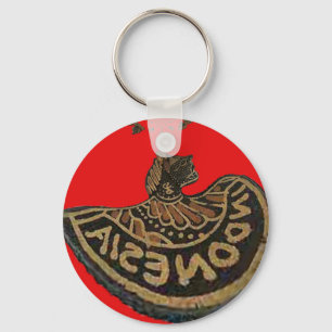 Indonesia Javanese Shadow Puppet Cultural Art Keychain