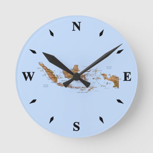 Indonesia Map Clock