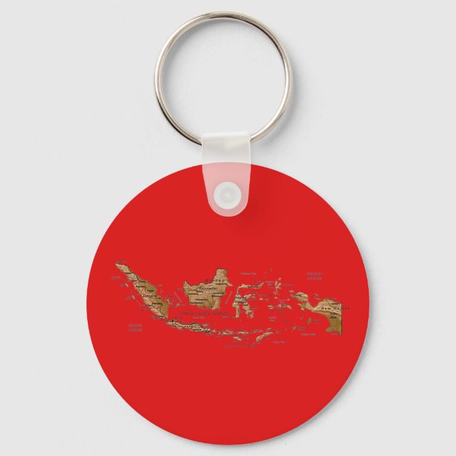 Indonesia Map Keychain (Front)