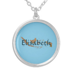 Indonesia Map + Name Necklace