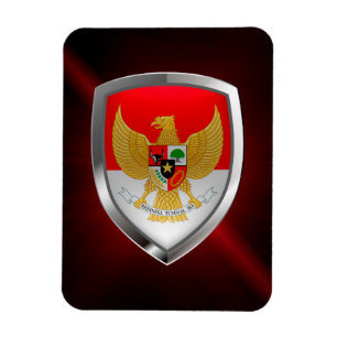Indonesia Metallic Emblem Magnet