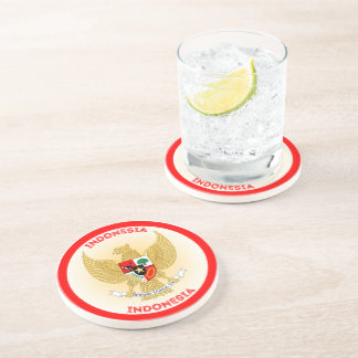 Indonesia National Emblem Circle Shape Coaster