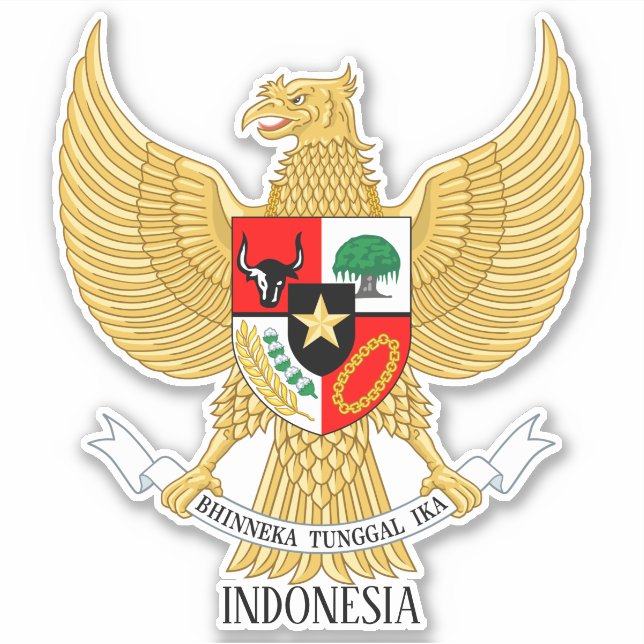 Indonesia National Emblem Patriotic Sticker (Front)