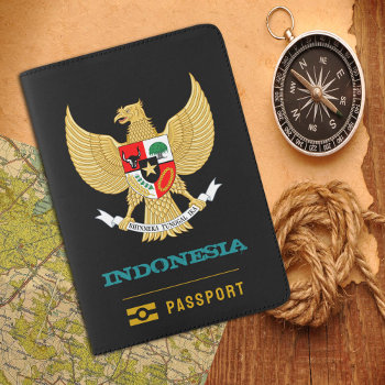 Indonesia Passport  Indonesian Coat Of Arms  Flag Passport Holder by FlagMyWorld at Zazzle