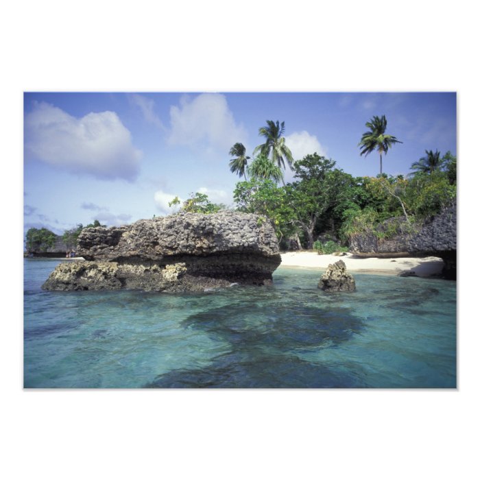 Indonesia. Rock formations along shore Photo Print