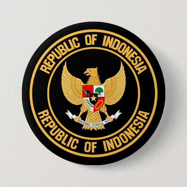 Indonesia Round Emblem Button (Front)