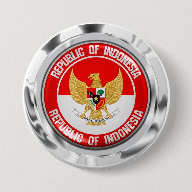 Indonesia Round Emblem Button (Front)