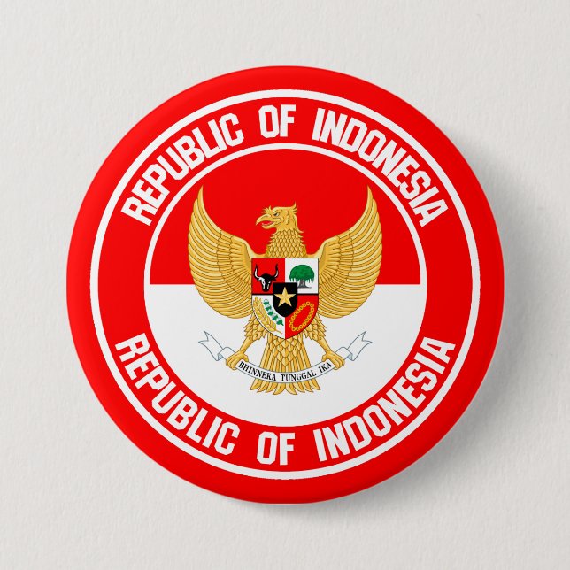 Indonesia Round Emblem Button (Front)