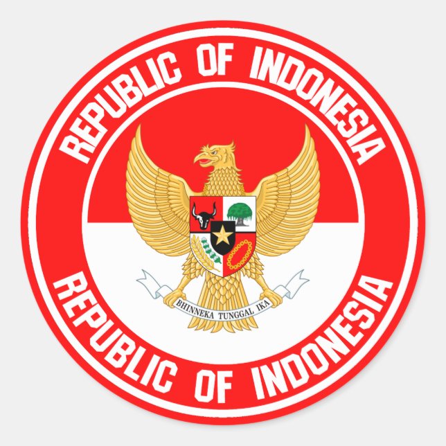 Indonesia Round Emblem Classic Round Sticker (Front)