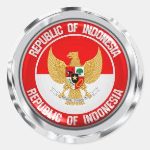 Indonesia Round Emblem Classic Round Sticker