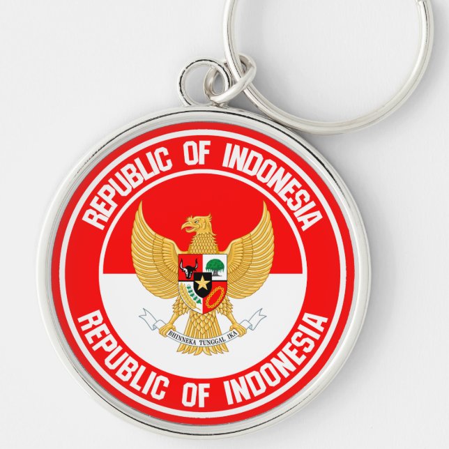 Indonesia Round Emblem Keychain (Front)