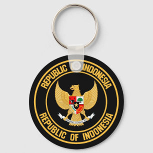 Indonesia Round Emblem Keychain
