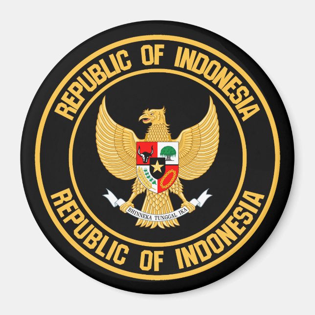 Indonesia Round Emblem Magnet (Front)