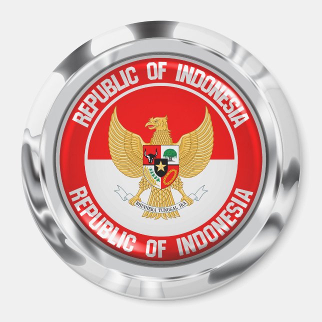 Indonesia Round Emblem Magnet (Front)
