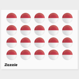 Indonesia  Round Icon Flag Classic Round Sticker