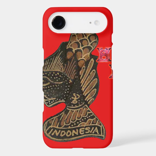 Indonesia Shadow Puppet Hohoho Design Red Canvas Case-Mate iPhone Case (Back)