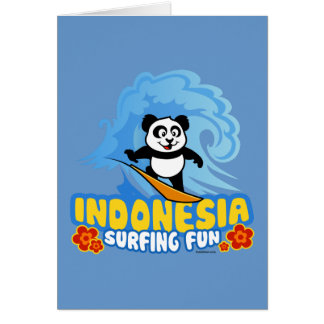 Indonesia Surfing Panda Cards