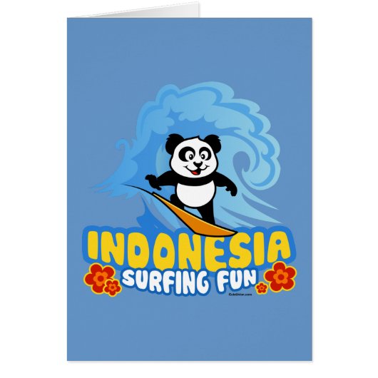 Indonesia Surfing Panda Cards (Front)
