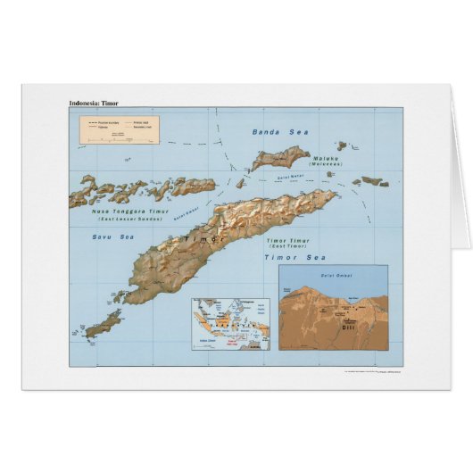 Indonesia Timor Map 1999 Cards (Front Horizontal)