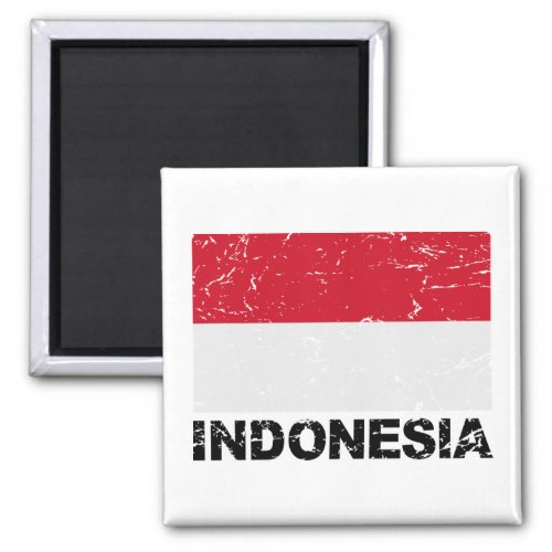 Indonesia Vintage Flag Magnet