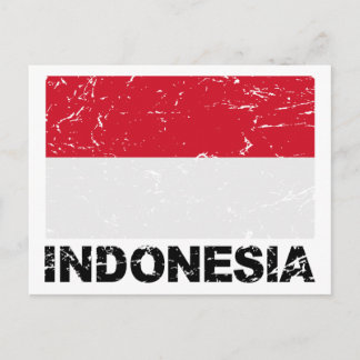 Indonesia Vintage Flag Postcard