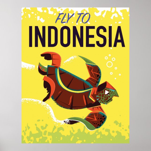 Indonesia Vintage Travel Poster Print (Front)