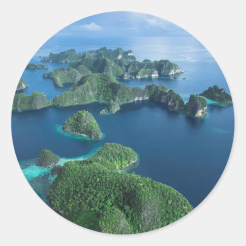 Indonesia West Papua Aerial Of Raja Ampat Classic Round Sticker