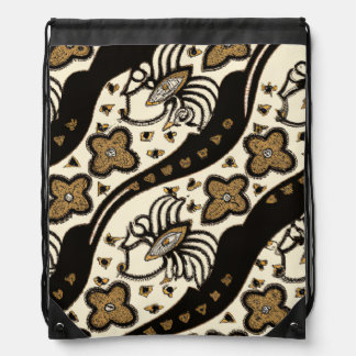 Indonesian & Balinese Art Design Drawstring Bag