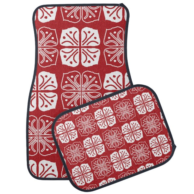 Indonesian Batik Kawung Gurda Design Car Floor Mat (Set)