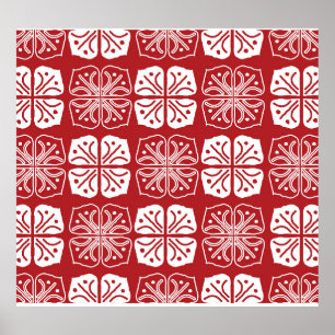 Indonesian Batik Kawung Gurda Design Poster