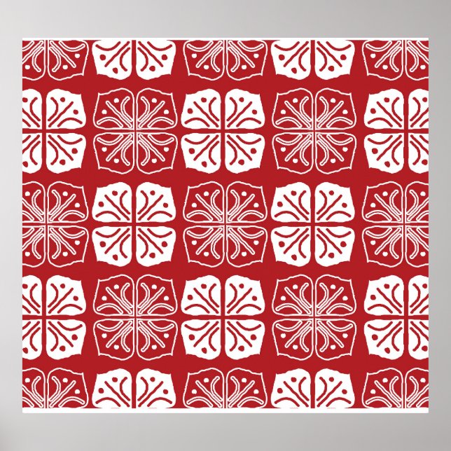 Indonesian Batik Kawung Gurda Design Poster (Front)