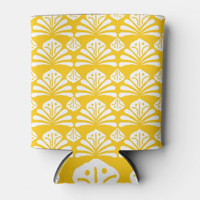 Indonesian batik: kawung, gurda motifs. can cooler (Front)