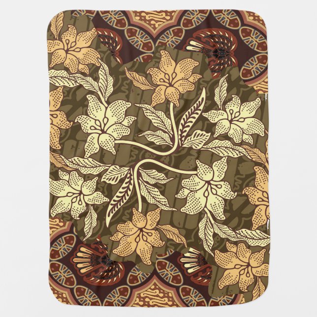 Indonesian Batik Motifs: Exclusive Vintage. Baby Blanket (Front)