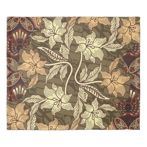 Indonesian Batik Motifs Exclusive Vintage Duvet Cover