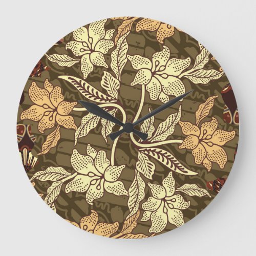 Indonesian Batik Motifs Exclusive Vintage Large Clock