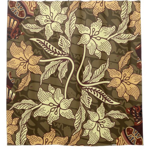Indonesian Batik Motifs Exclusive Vintage Shower Curtain