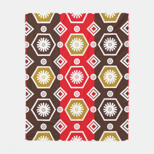 Indonesian batik motifs with very distinctive plan fleece blanket