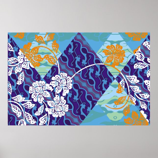 Indonesian batik motifs with very distinctive plan poster (Front)