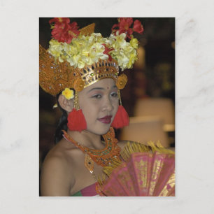 Indonesian dancer postcard