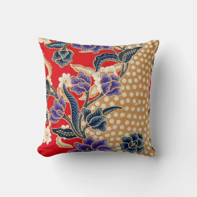 Indonesian design throw pillow (Front)