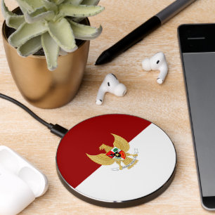 Indonesian flag-coat of arms wireless charger 
