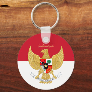 Indonesian flag, emblem & Indonesia holiday /sport Keychain